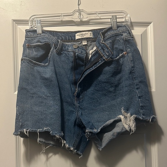 Abercrombie & Fitch Pants - Abercrombie & Fitch Blue Distressed Curve Love Jean Shorts